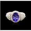 Image 1 : 14KT White Gold 1.90ct Tanzanite and Diamond Ring