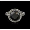 Image 1 : 4.22ctw Black Diamond Ring - 14KT White Gold