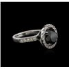 Image 2 : 4.22ctw Black Diamond Ring - 14KT White Gold