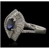 Image 2 : 14KT White Gold 1.01ct Sapphire and Diamond Ring