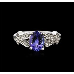 1.25ct Tanzanite and Diamond Ring - 14KT White Gold