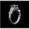Image 3 : 1.25ct Tanzanite and Diamond Ring - 14KT White Gold