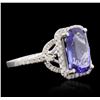 Image 2 : 14KT White Gold 3.34ct Tanzanite and Diamond Ring