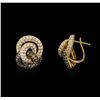 Image 2 : 3.60ctw Diamond Earrings - 18KT Yellow Gold