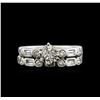 Image 1 : 1.44ctw Diamond Wedding Ring Set - 14KT White Gold