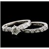 Image 3 : 1.44ctw Diamond Wedding Ring Set - 14KT White Gold