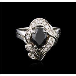 2.08ctw Black Diamond Ring - 14KT White Gold