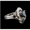 Image 2 : 2.08ctw Black Diamond Ring - 14KT White Gold