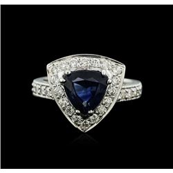 18KT White Gold 2.25ct Sapphire and Diamond Ring