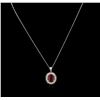 Image 2 : 2.97ct Ruby and Diamond Pendant With Chain - 14KT White Gold