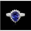 Image 1 : 14KT White Gold 3.07ct Tanzanite and Diamond Ring