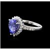 Image 2 : 14KT White Gold 3.07ct Tanzanite and Diamond Ring