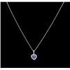 Image 2 : 1.62ct Tanzanite and Diamond Pendant With Chain - 14KT White Gold