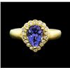 Image 1 : 18KT Yellow Gold 1.70ct Tanzanite and Diamond Ring