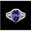 Image 1 : 18KT White Gold 3.62ct Tanzanite and Diamond Ring