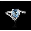 Image 1 : 14KT White Gold 1.00ct Topaz and Diamond Ring
