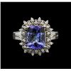 Image 1 : 3.25ct Tanzanite and Diamond Ring - 14KT White Gold