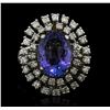 Image 1 : 14KT White Gold 4.34ct Tanzanite and Diamond Ring