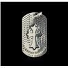 Image 2 : Chrome Hearts Silver 2.50ctw Diamond Cross Dog Tag Pendant