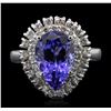 Image 1 : 14KT White Gold 4.25ct Tanzanite and Diamond Ring