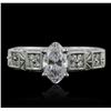 Image 1 : 18KT White Gold EGL Certified 1.32ctw Diamond Ring