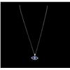 Image 2 : 18KT White Gold 0.20ctw Diamond Evil Eye Pendant With Chain