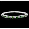 Image 1 : 0.13ctw Tsavorite and Diamond Ring - 18KT White Gold