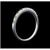Image 3 : 0.13ctw Tsavorite and Diamond Ring - 18KT White Gold