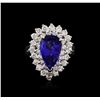 Image 1 : 14KT White Gold 3.11ct Tanzanite and Diamond Ring