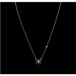 14KT Yellow Gold 0.03ct Diamond Butterfly Necklace