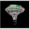 Image 3 : 14KT White Gold GIA Certified 5.65ct Emerald and Diamond Ring
