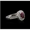 Image 2 : 14KT White Gold 0.80ct Ruby and Diamond Ring
