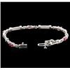 Image 3 : 1.50ctw Ruby and Diamond Bracelet - 14KT White Gold