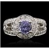 Image 1 : 14KT White Gold 1.44ct Tanzanite and Diamond Ring