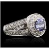 Image 2 : 14KT White Gold 1.44ct Tanzanite and Diamond Ring