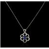 Image 2 : 14KT White Gold 2.50ct Tanzanite and Diamond Pendant With Chain