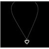 Image 1 : 10KT White Gold 0.50ctw Diamond Heart Pendant With Chain