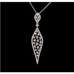 0.86ctw Diamond Pendant With Chain - 14KT White Gold