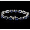 Image 2 : 14KT White Gold 22.10ctw Sapphire and Diamond Bracelet