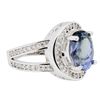 Image 4 : 4.43ct Tanzanite and Diamond Ring - 14KT White Gold