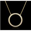 Image 2 : 18KT Yellow Gold 1.35ctw Diamond Pendant With Chain