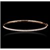 Image 1 : 14KT Rose Gold 0.67ctw Diamond Bangle Bracelet