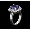 Image 3 : 4.17ct Tanzanite and Diamond Ring - 14KT White Gold