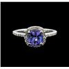 Image 1 : 14KT White Gold 1.11ct Tanzanite and Diamond Ring