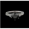Image 1 : 3.64ctw Black Diamond Ring - 14KT White Gold