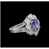 Image 2 : 14KT White Gold 2.00ct Tanzanite and Diamond Ring
