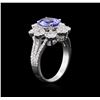 Image 3 : 14KT White Gold 2.00ct Tanzanite and Diamond Ring