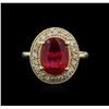 Image 1 : 14KT Yellow Gold 4.07ct Ruby and Diamond Ring