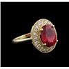 Image 2 : 14KT Yellow Gold 4.07ct Ruby and Diamond Ring