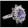 Image 2 : 14KT White Gold 3.43ctw Tanzanite and Diamond Ring